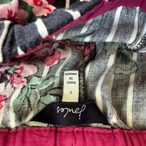 Joules Striped Floral Pajama Set Blue Small - Picture 3 of 5